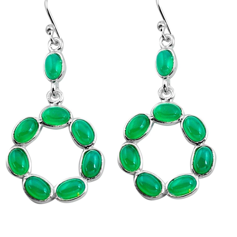  green chalcedony 925 sterling silver dangle earrings p91560