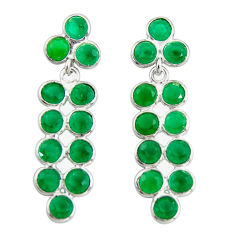 Clearance Sale- 9.22cts natural green chalcedony 925 sterling silver dangle earrings r35510