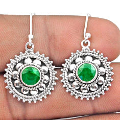 2.10cts natural green chalcedony 925 sterling silver dangle earrings u10261