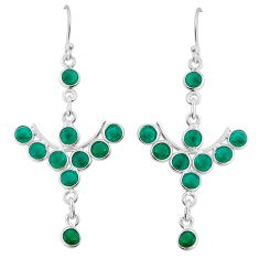 8.79cts natural green chalcedony 925 sterling silver dangle earrings y25181