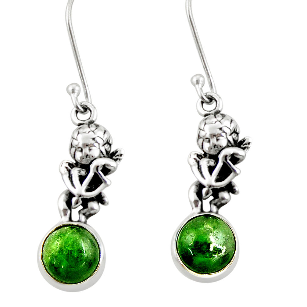 green chrome diopside 925 sterling silver angel earrings d39726