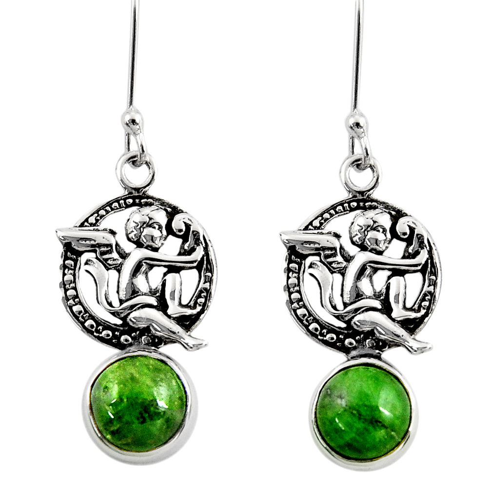 green chrome diopside 925 sterling silver angel earrings d39736