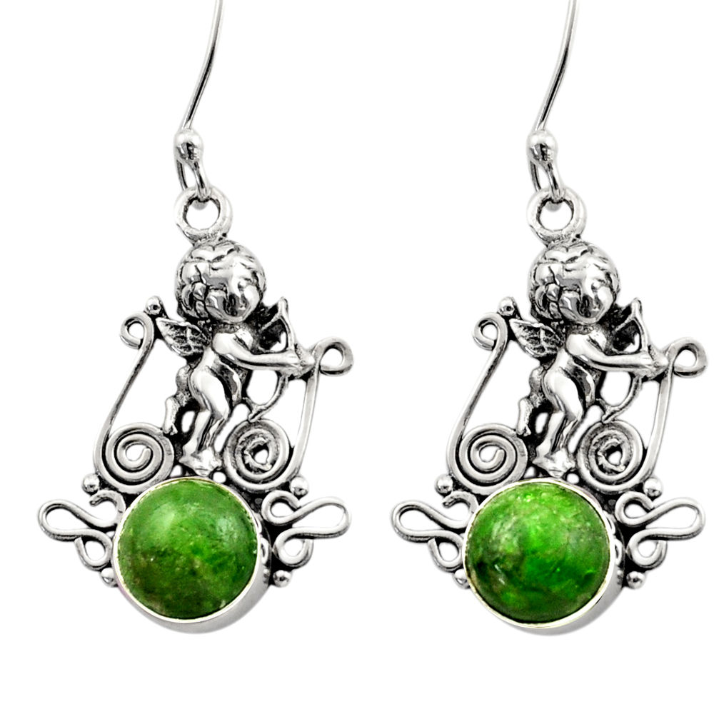 green chrome diopside 925 sterling silver angel earrings d40785