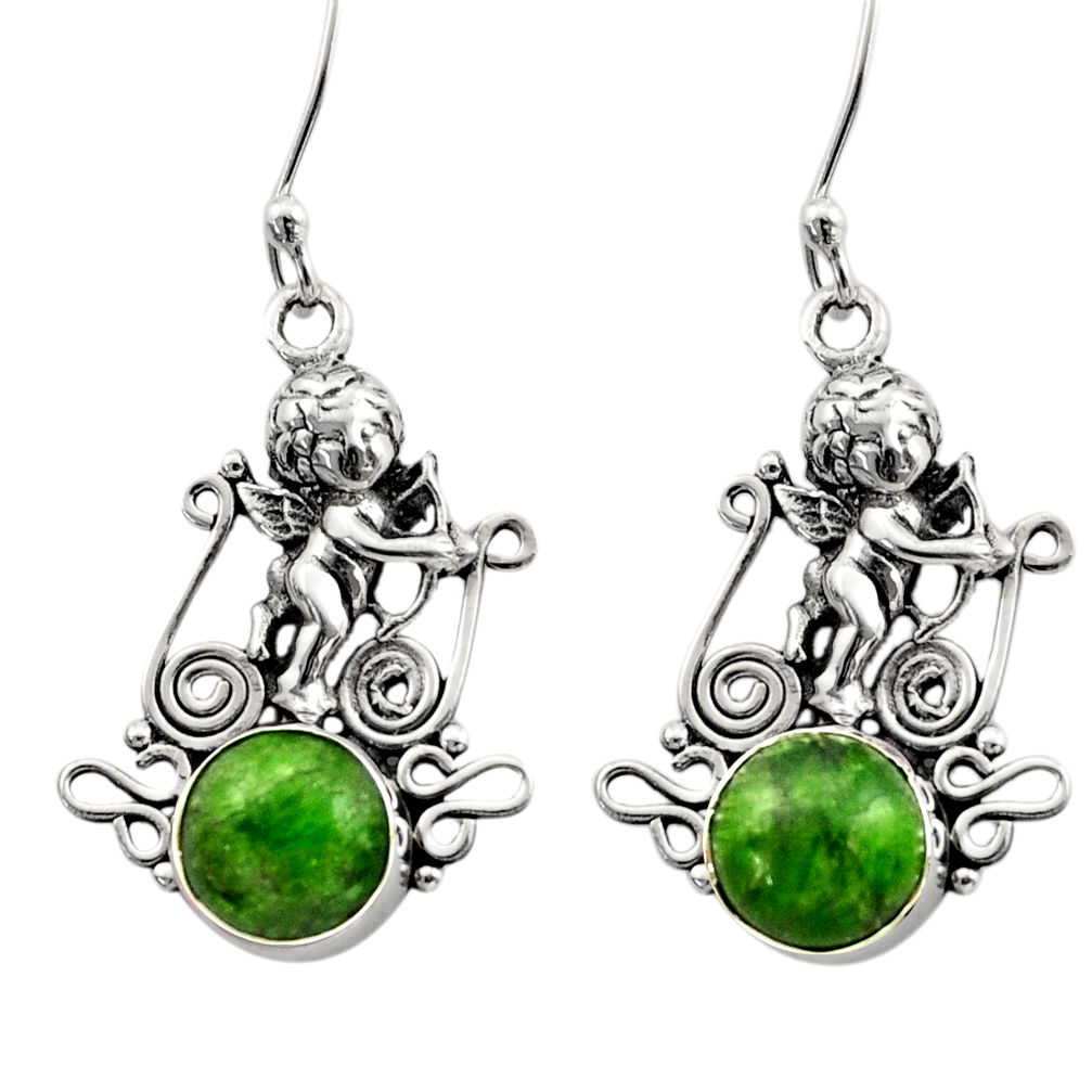 green chrome diopside 925 sterling silver angel earrings d40798