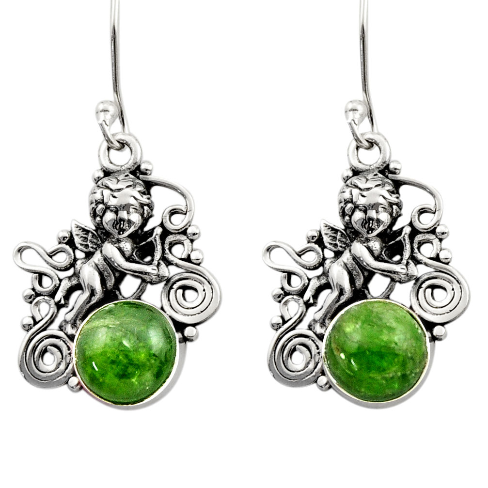 green chrome diopside 925 sterling silver dangle earrings d40815