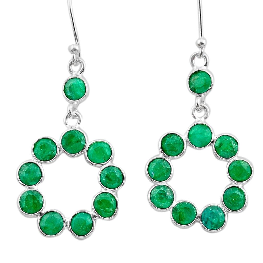 8.70cts natural green emerald 925 sterling silver chandelier earrings t38861