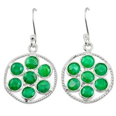 7.60cts natural green emerald 925 sterling silver chandelier earrings t77293