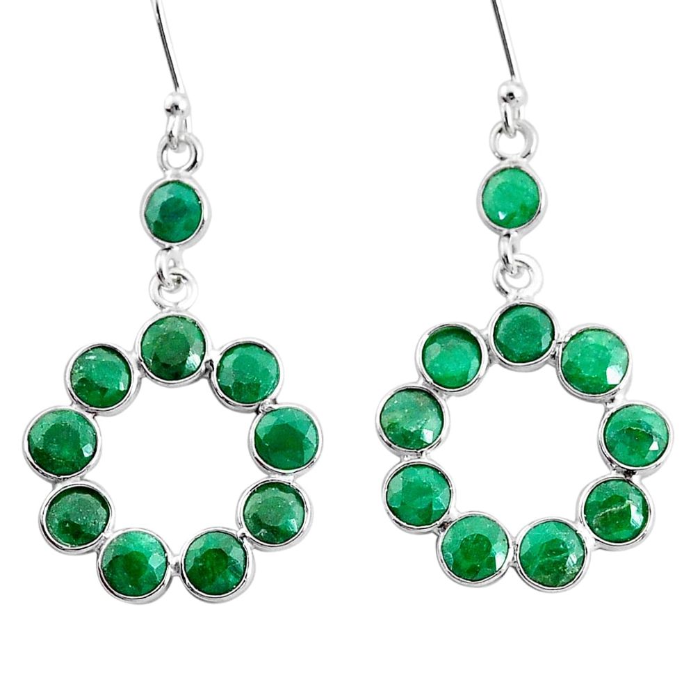 9.72cts natural green emerald 925 sterling silver dangle earrings jewelry t12511