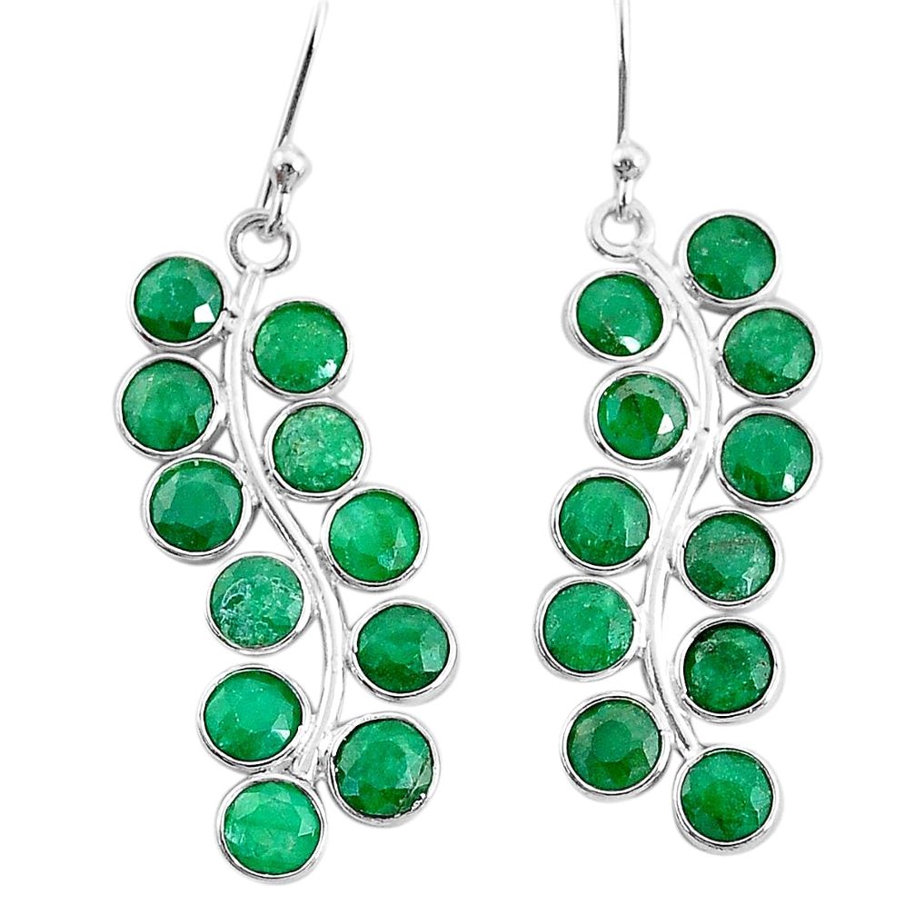 10.72cts natural green emerald 925 sterling silver dangle earrings jewelry t4625