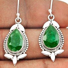 9.23cts natural green emerald 925 sterling silver dangle earrings jewelry t95598
