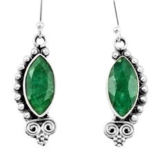 9.82cts natural green emerald 925 sterling silver dangle earrings jewelry y47382
