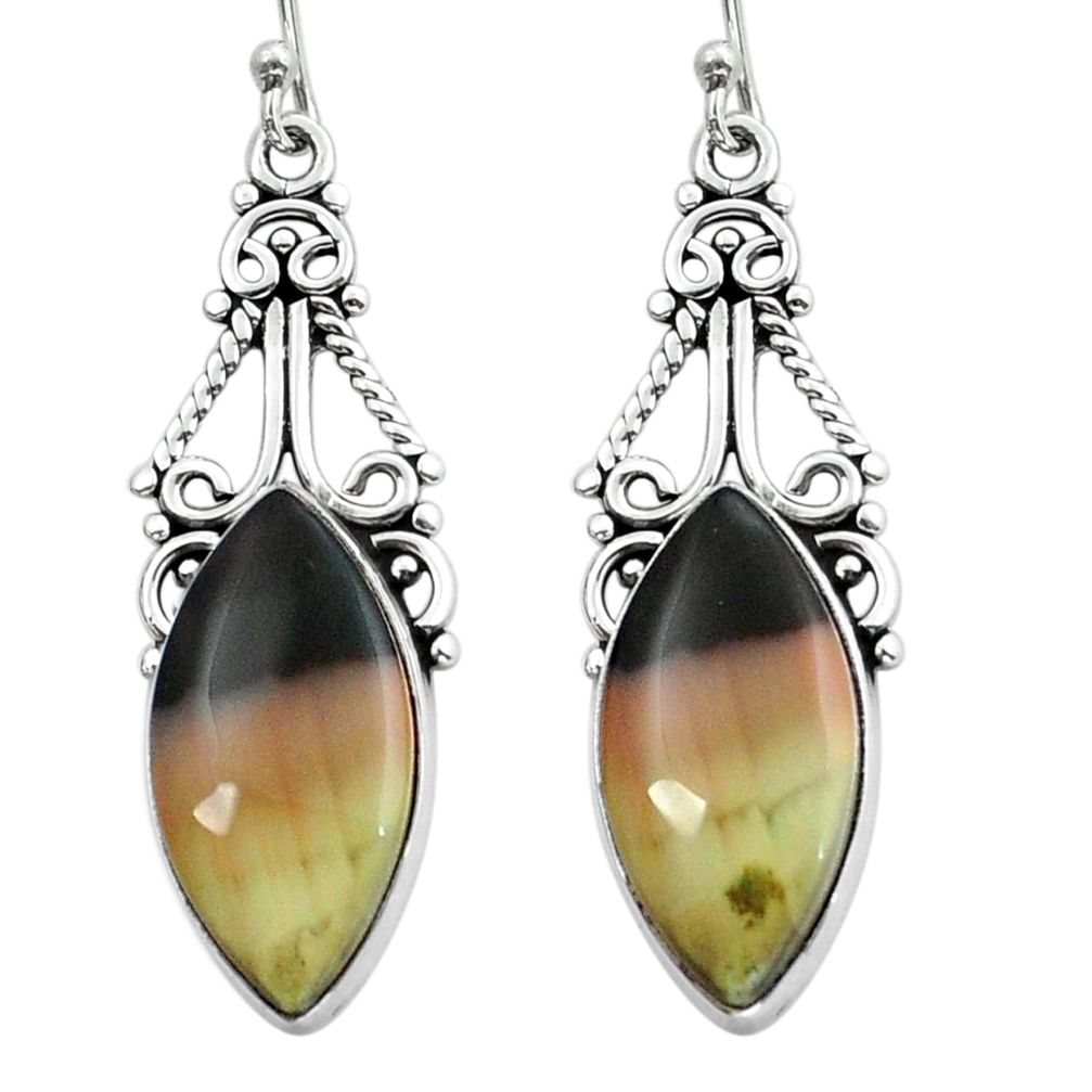 16.17cts natural green imperial jasper 925 silver dangle earrings jewelry y15542