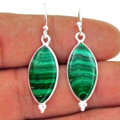 13.61cts natural green malachite (pilot's stone) silver dangle earrings n31833