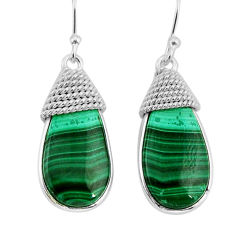 17.53cts natural green malachite (pilot's stone) silver dangle earrings y73003