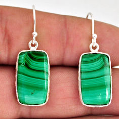 14.17cts natural green malachite (pilot's stone) silver dangle earrings y75530