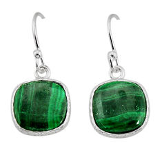 8.57cts natural green malachite (pilot's stone) silver dangle earrings y75761
