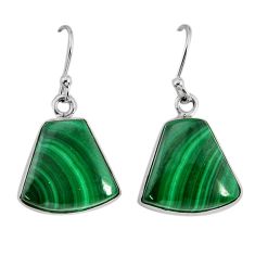 15.39cts natural green malachite (pilot's stone) silver dangle earrings y79970