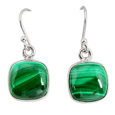 10.70cts natural green malachite (pilot's stone) silver dangle earrings y79998