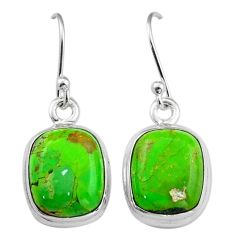 Clearance Sale- 9.49cts natural green mojave turquoise 925 sterling silver dangle earrings u6483