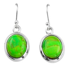 Clearance Sale- 9.37cts natural green mojave turquoise 925 sterling silver dangle earrings u6485