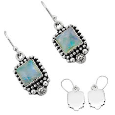 9.36cts natural green moonstone sterling silver dangle earrings jewelry y81522