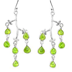 8.28cts natural green peridot 925 sterling silver chandelier earrings u32665