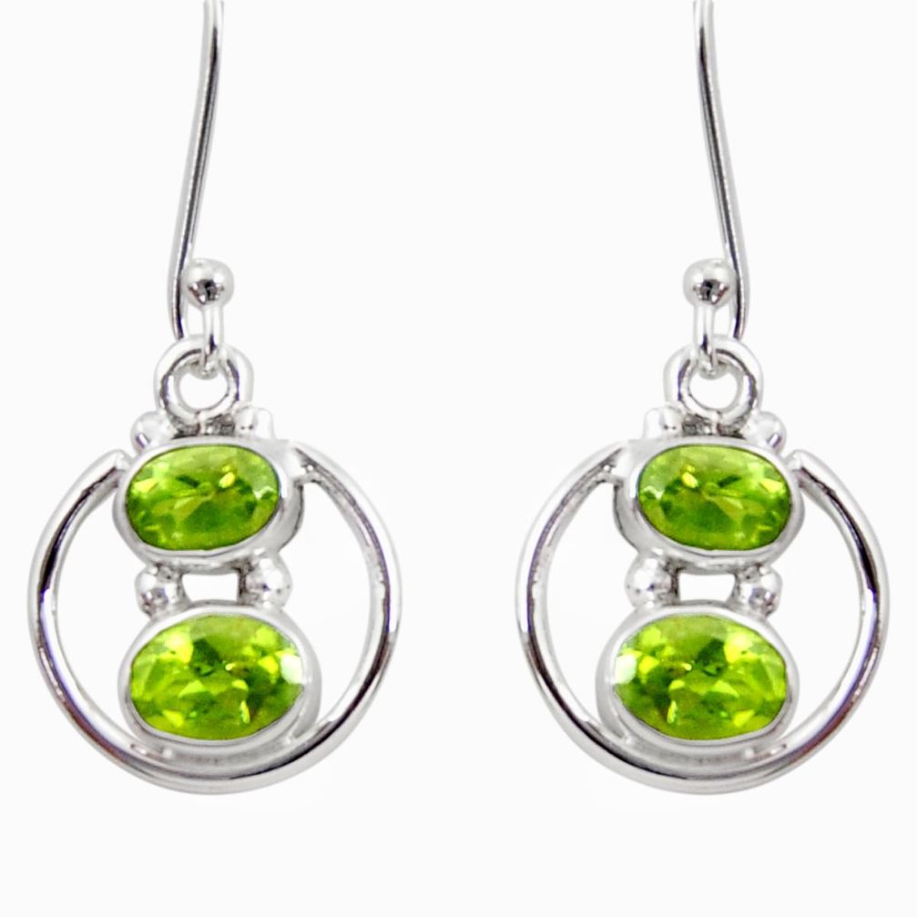 green peridot 925 sterling silver dangle earrings jewelry d45783