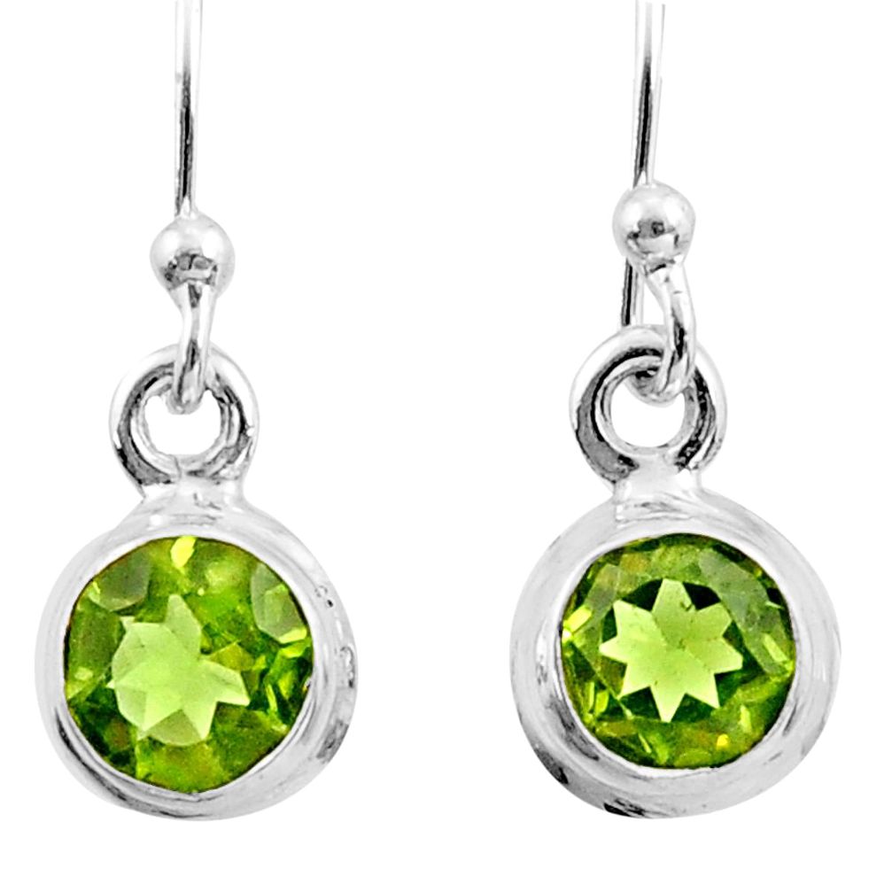 2.44cts natural green peridot 925 sterling silver dangle earrings jewelry r26723