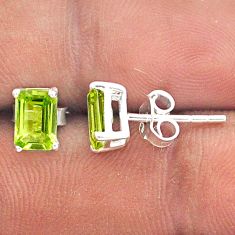 2.64cts natural green peridot 925 sterling silver stud earrings jewelry t85218