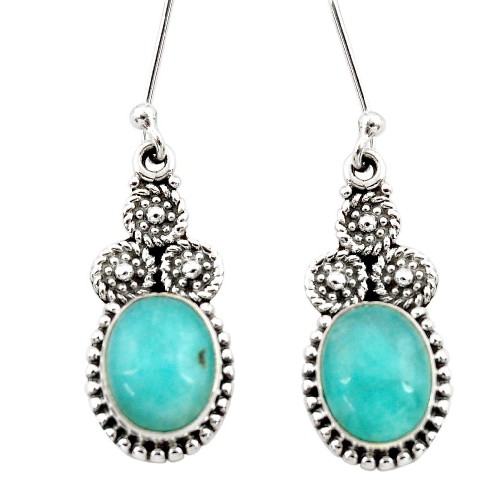 green peruvian amazonite 925 silver dangle earrings d40631