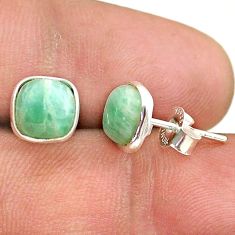 2.90cts natural green peruvian amazonite 925 silver stud earrings jewelry t70543