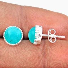 5.65cts natural green peruvian amazonite 925 silver stud earrings jewelry t92922