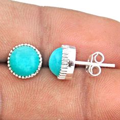 6.43cts natural green peruvian amazonite 925 silver stud earrings jewelry t92930