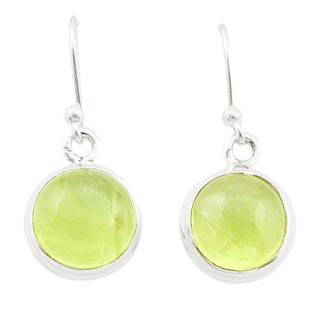 9.39cts natural green prehnite 925 sterling silver earrings jewelry u43348