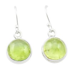 9.35cts natural green prehnite 925 sterling silver earrings jewelry u43350