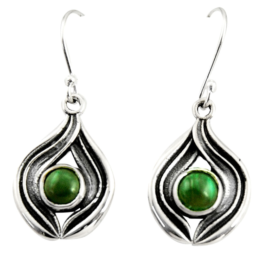 2.64cts natural green ruby zoisite 925 sterling silver dangle earrings r35167
