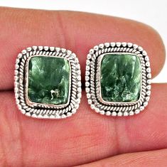 9.04cts natural green seraphinite (russian) 925 silver stud earrings y75316