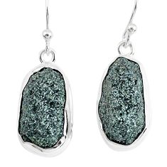 Clearance Sale- 16.06cts natural green seraphinite in quartz 925 silver dangle earrings p50385