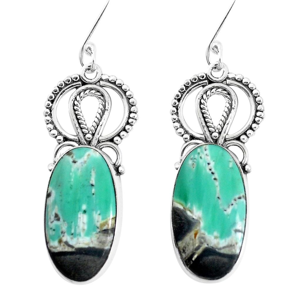  green variscite 925 sterling silver dangle earrings p34930