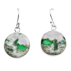 11.51cts natural green variscite 925 sterling silver dangle earrings y85853