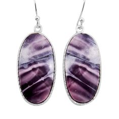 19.68cts natural grey porcelain jasper (sci fi) silver dangle earrings n54490