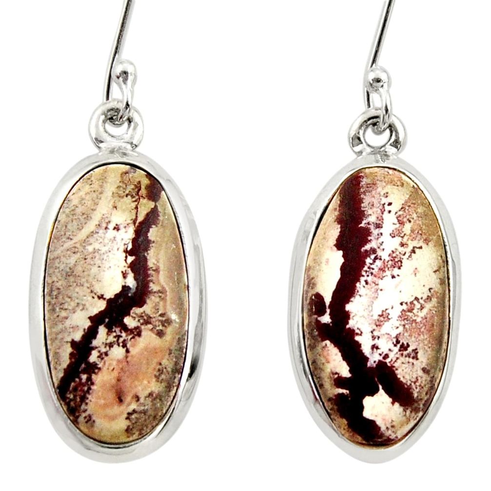  grey sonoran dendritic rhyolite 925 silver earrings d39978