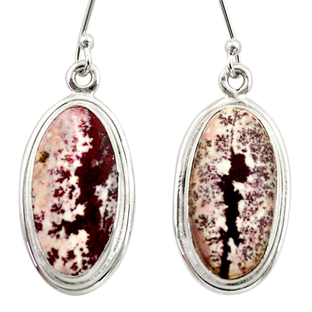  grey sonoran dendritic rhyolite 925 silver earrings d39979