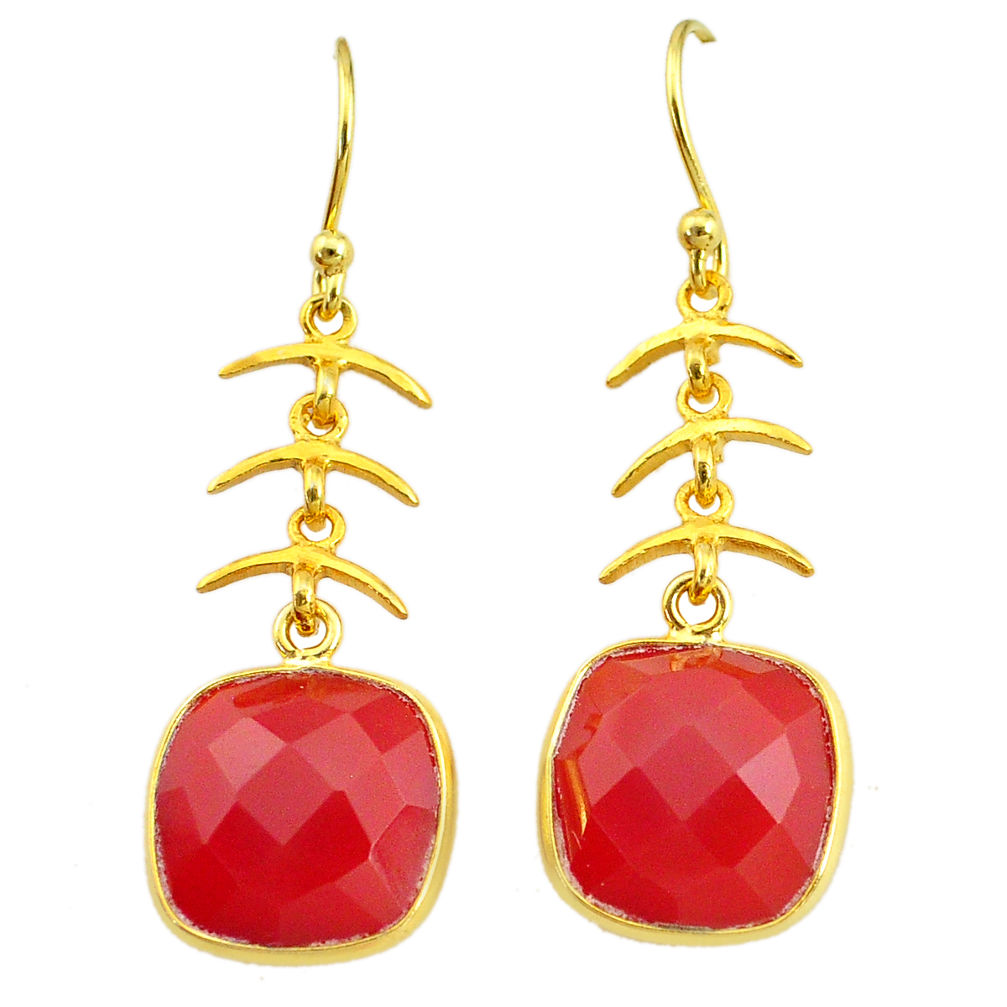  honey onyx 14k gold handmade dangle earrings t11677