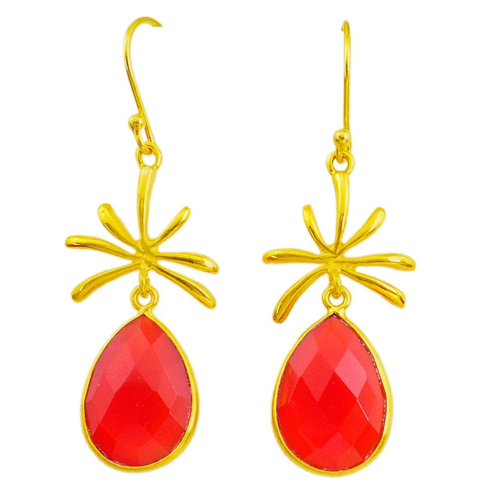  honey onyx handmade 14k gold dangle earrings jewelry t16381