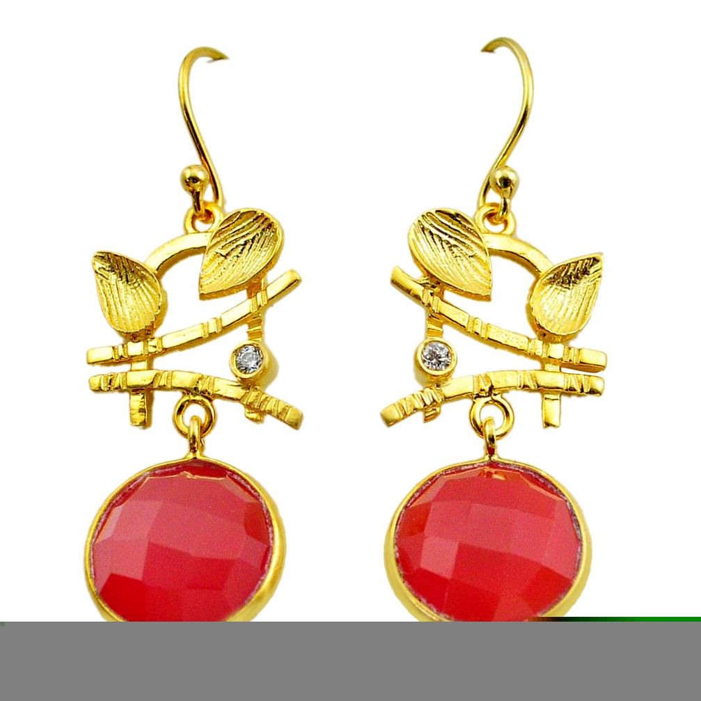  honey onyx topaz 925 silver 14k gold dangle earrings t44165