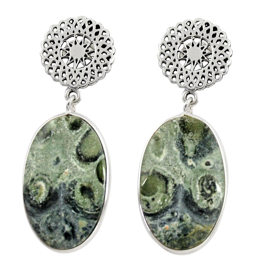  kambaba jasper (stromatolites) silver dangle earrings d39660