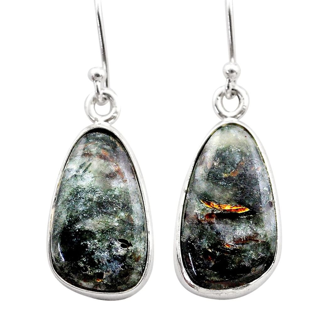 10.78cts natural kambaba jasper (stromatolites) silver dangle earrings t60909
