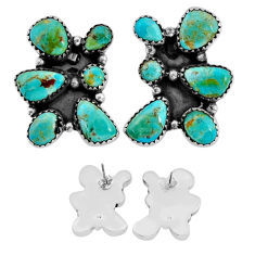 22.20cts natural kingman turquoise 925 silver dangle earrings jewelry c32675