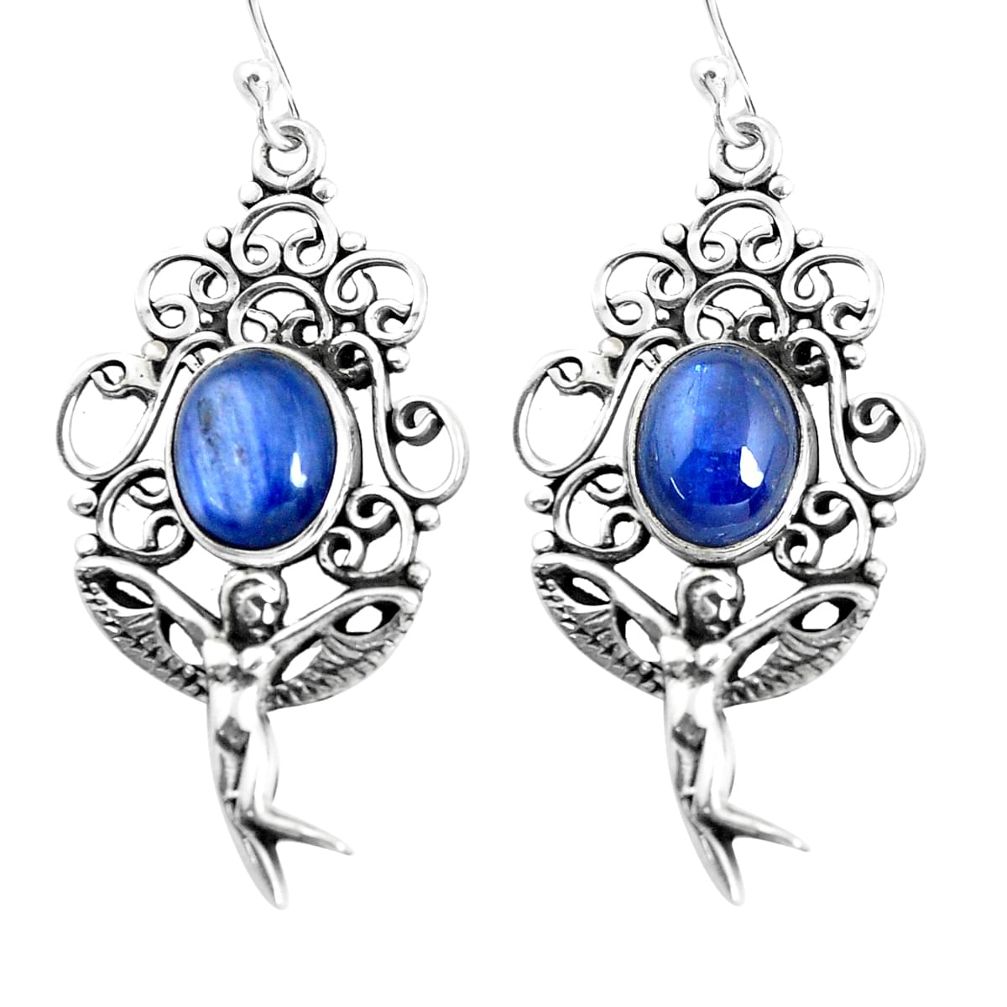 kyanite 925 sterling silver angel wings fairy earrings p52005